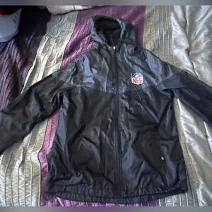 NFL Black and Gray Windbreaker Jacket- Men’s Small